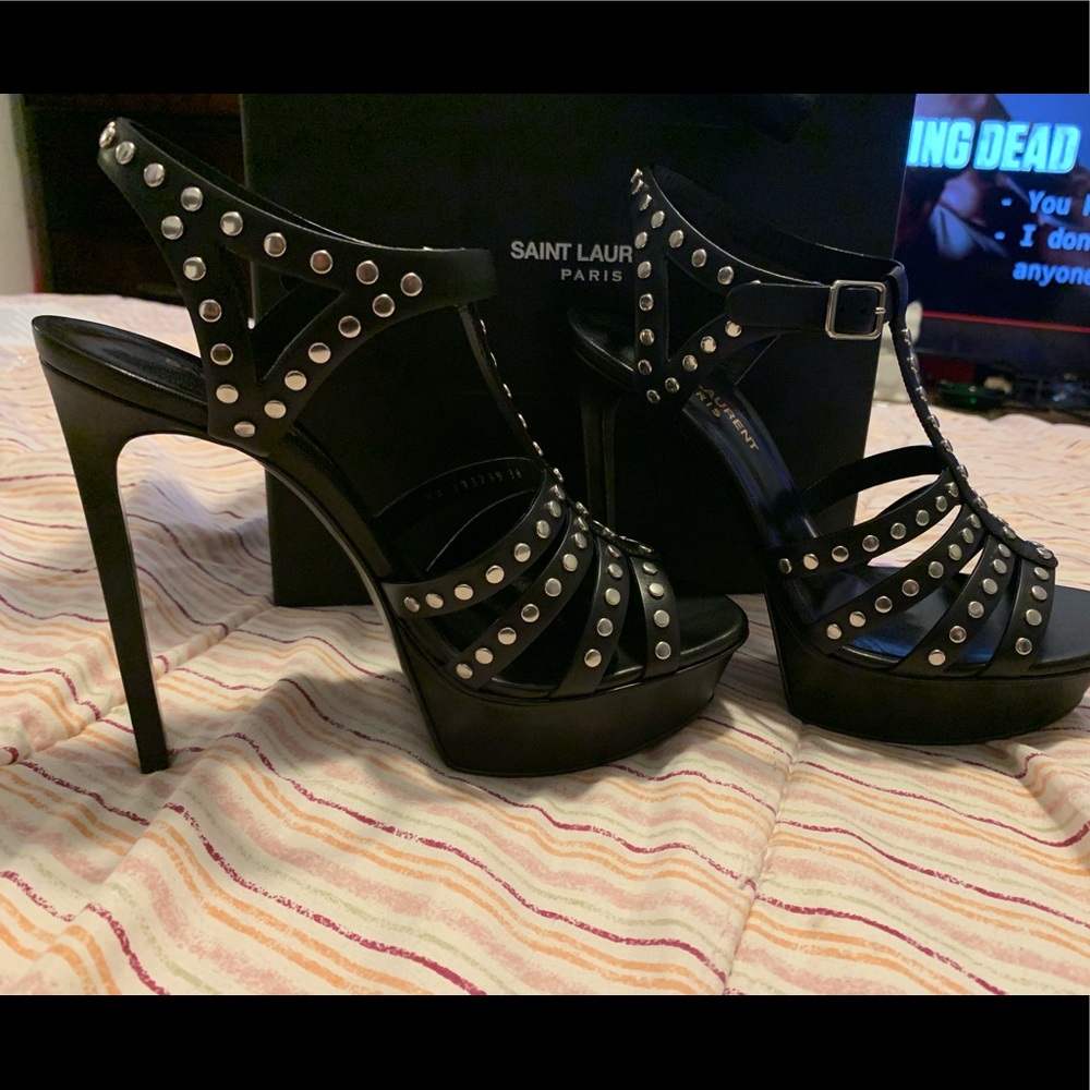 YSL Studded platform heels